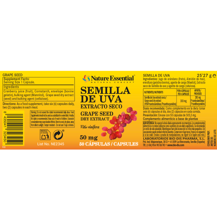 Semilla de Uva 50mg (Resveratrol) - Alecobio