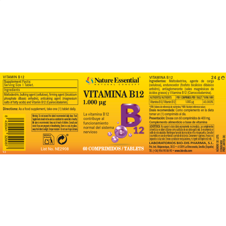 Vitamina B12 1000mg - Alecobio