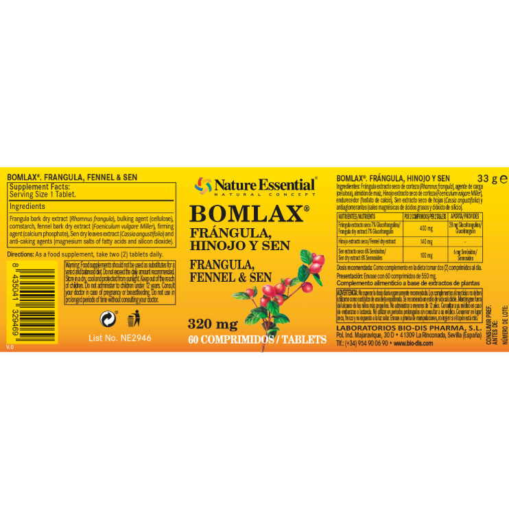 BOMLAX con Frángula, Hinojo y Sen ( Laxante) - Alecobio