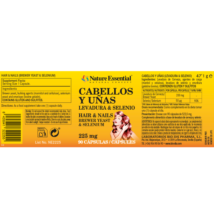 Cabellos y Uñas ( Levadura+ Selenio) - Alecobio