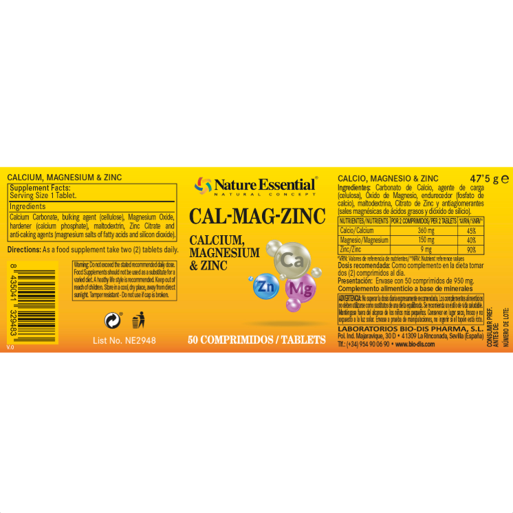Calcio-Magnesio y Zinc - Alecobio
