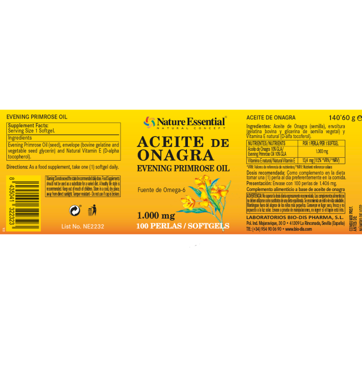 Aceite de Onagra 1000mg - Alecobio