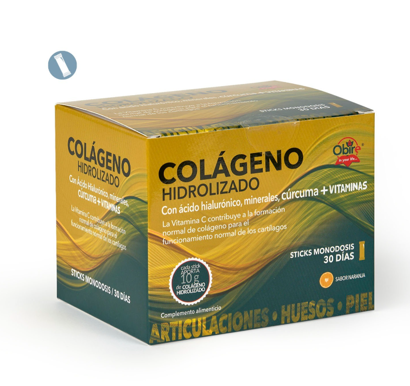 Colágeno Hidrolizado con Acido Hialurónico , Minerales, Cúrcuma + Vitaminas - Alecobio