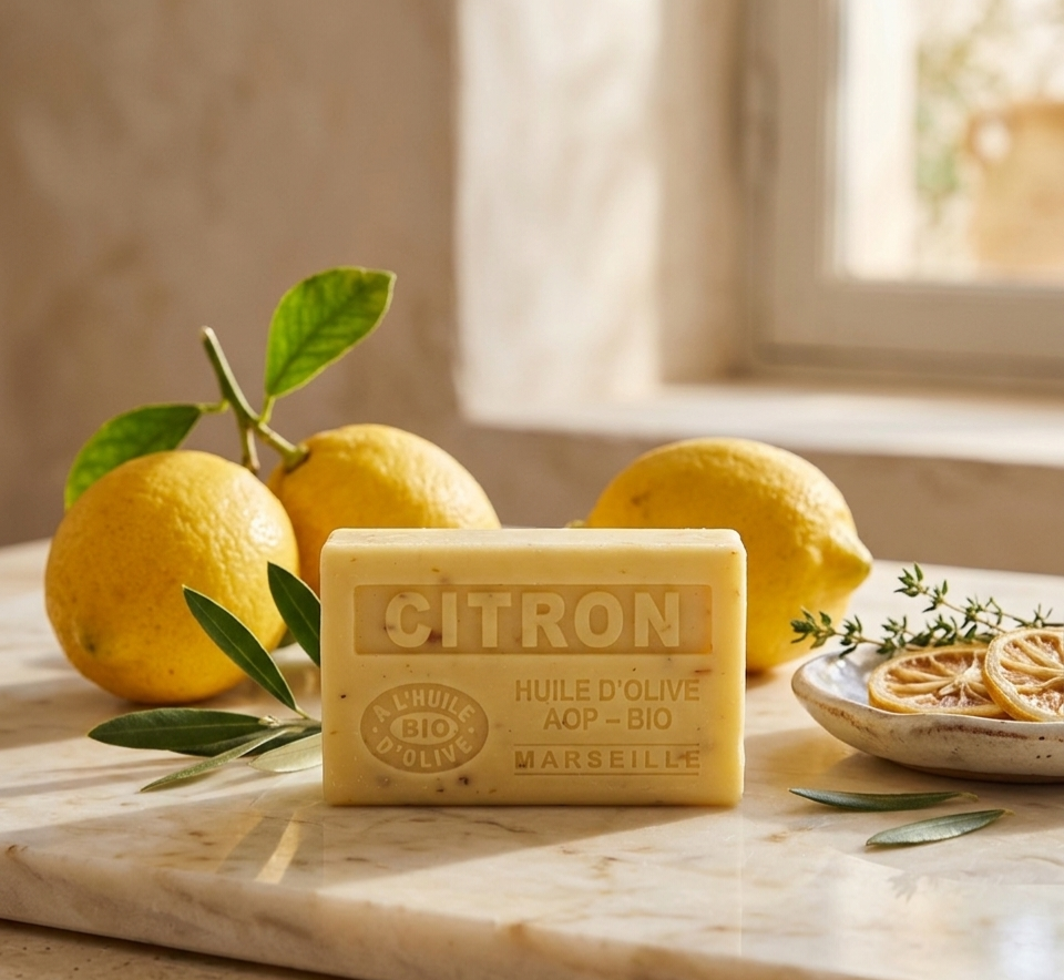 Jabón de Citrón Exfoliante con Aceite de Oliva Ecológico 125g - Alecobio