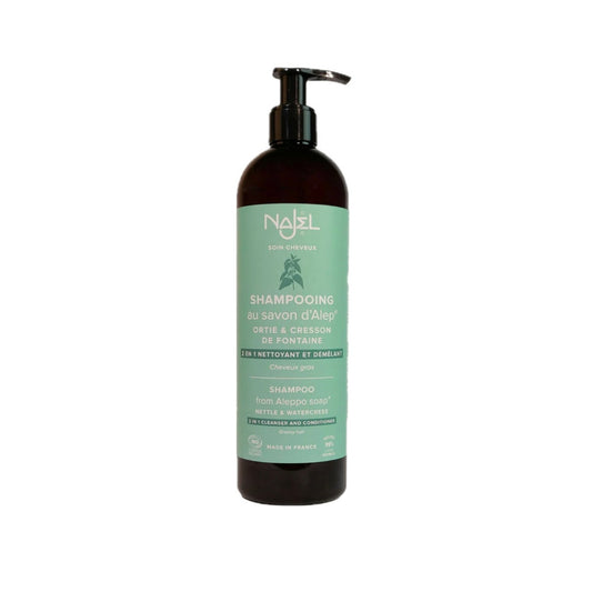 Champú de Jabón de Alepo  2 en 1  para Cabello Graso - Alecobio