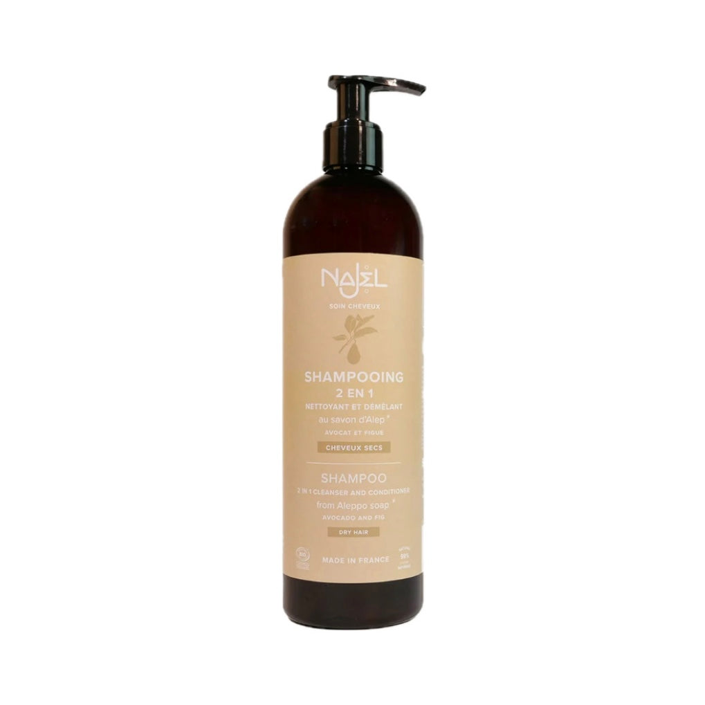 Champú 2en 1 de Jabón de Alepo para Cabello Seco - Alecobio