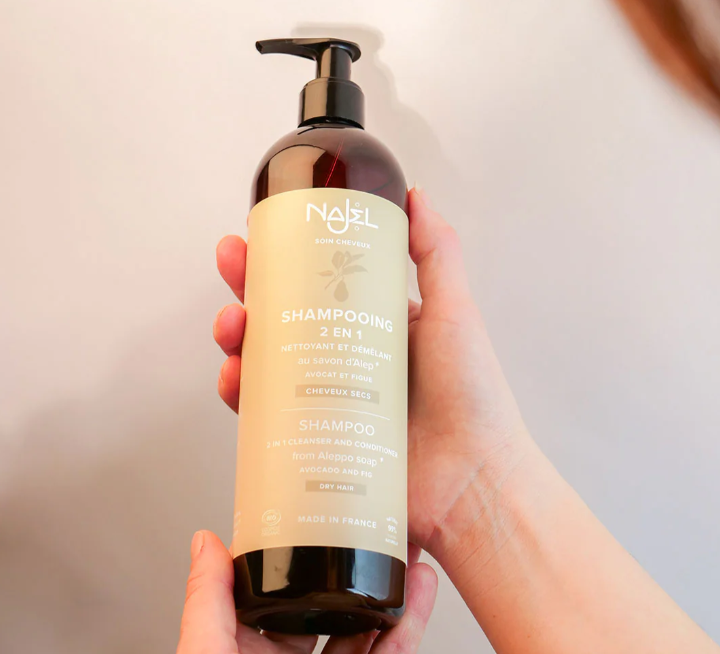 Champú 2en 1 de Jabón de Alepo para Cabello Seco - Alecobio