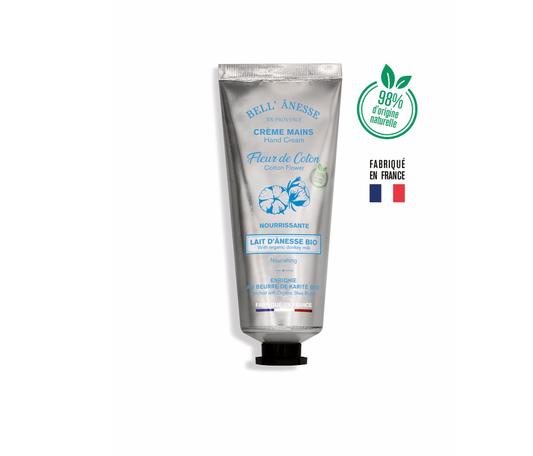 Crema de Manos Flor de Algodón con Leche de Burra y Manteca de karité Bio