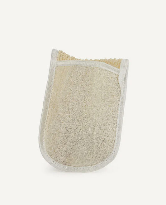 Guante de Lufa Exfoliante Doble cara (lufa y rizo)