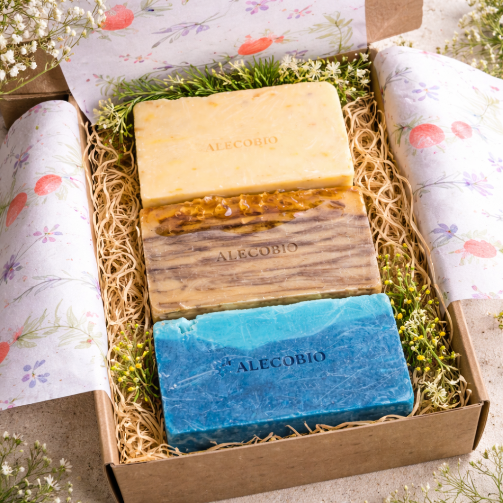 Pack Jabones Artesanos Antiacné – Árbol de Té, Propóleo y Ruda - Alecobio