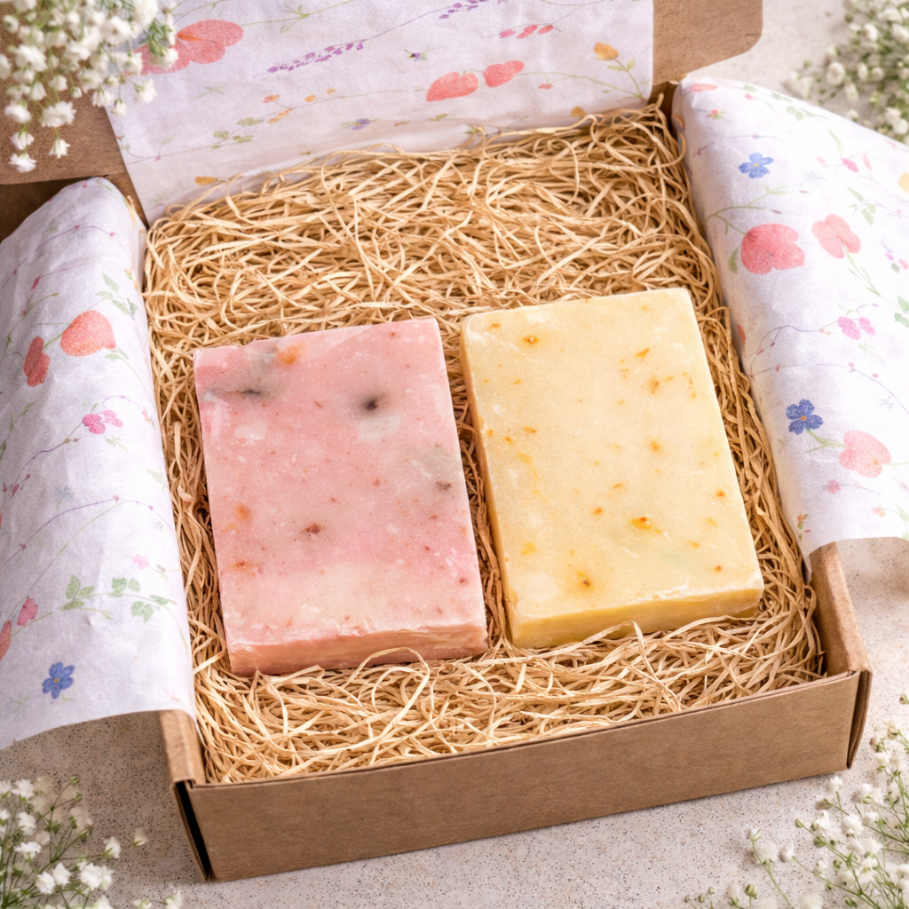 Pack Jabones Artesanos Piel Seca – Caléndula y Rosa Mosqueta Nutritivos - Alecobio