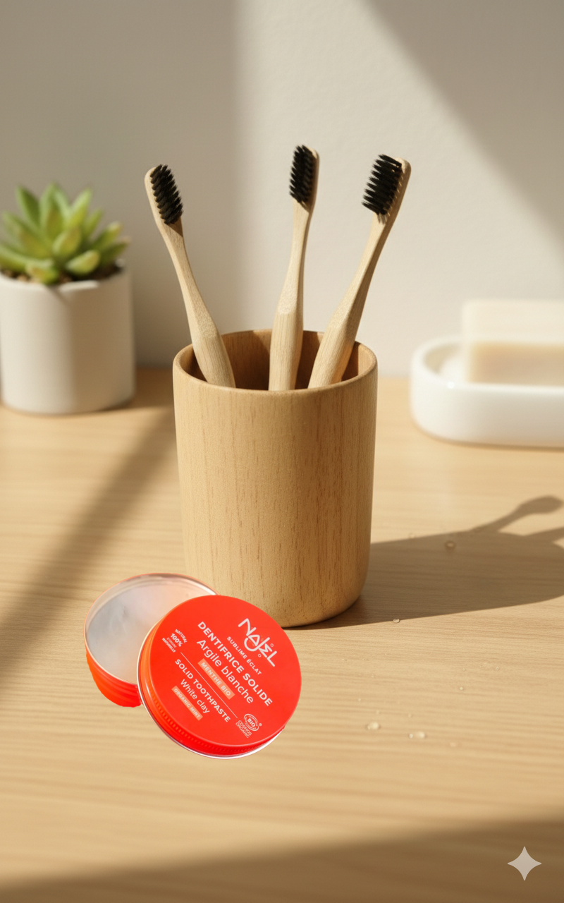 Cepillo Dental de Bambú con  Fibras vegetales de Carbón Vegetal 1 unidad - Alecobio