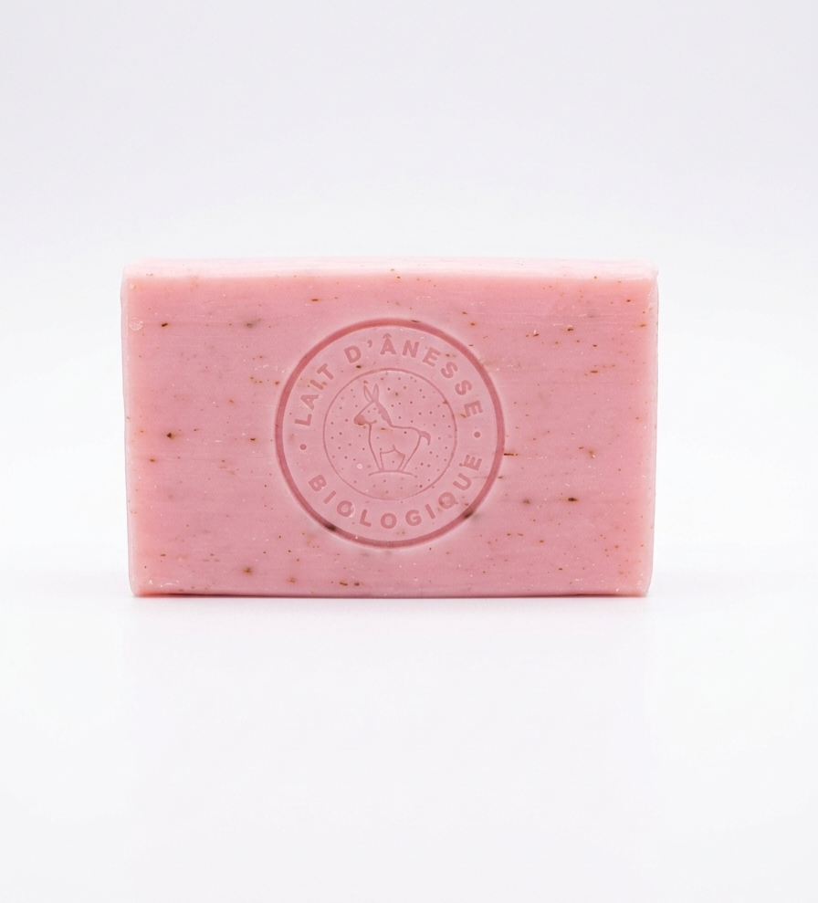 Jabón Facial Doble cara de Leche de Burra Biológica y Flor de Cerezo Exfoliante-Hidratante