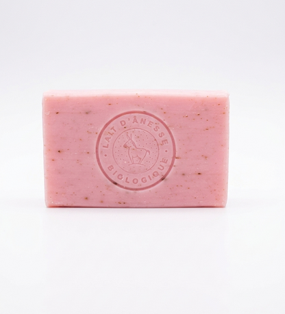 Jabón Facial Doble cara de Leche de Burra Biológica y Flor de Cerezo Exfoliante-Hidratante