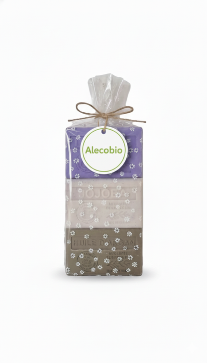Pack Regalo set 3 Jabones de la Provenza (Lavanda, Jojoba, Aceite Argán) - Alecobio