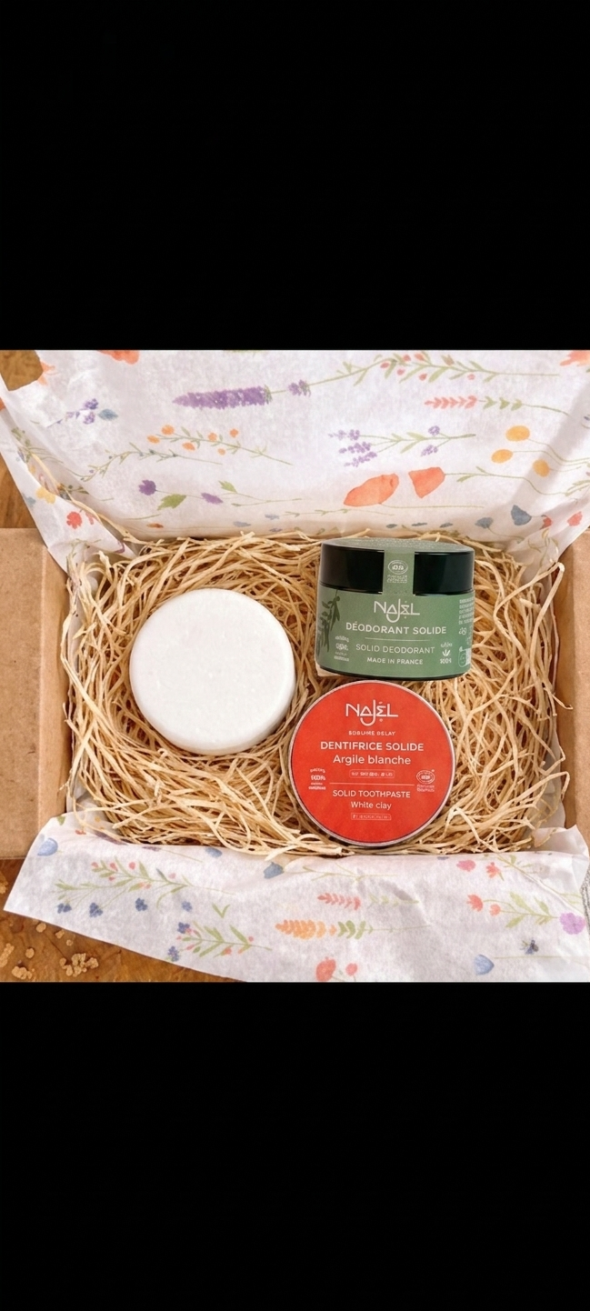 Pack Viaje Sólido – Higiene Natural sin Plásticos (Champú-gel, Desodorante y Dentífrico) - Alecobio