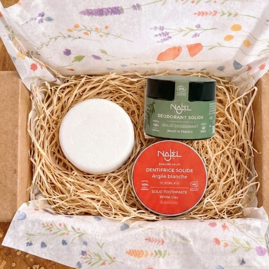 Pack Viaje Sólido – Higiene Natural sin Plásticos (Champú-gel, Desodorante y Dentífrico) - Alecobio