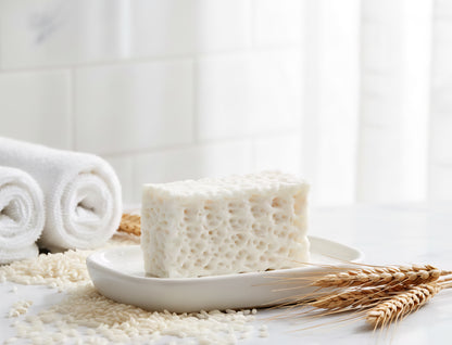 Jabón 150g Exfoliante Orgánico de Leche de Burra, Polvo de Arroz y Trigo - Alecobio