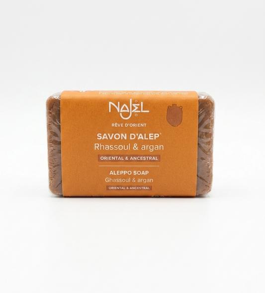 Jabón de Alepo con Aceite de Argán y Rhassoul - Alecobio
