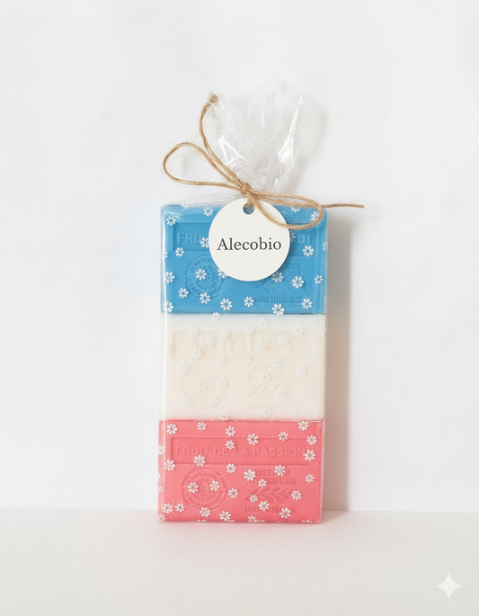 Pack Regalo Set 3 Jabones de la Provenza (Flor de Lotus, Muguet, Fruta de la Pasión) - Alecobio