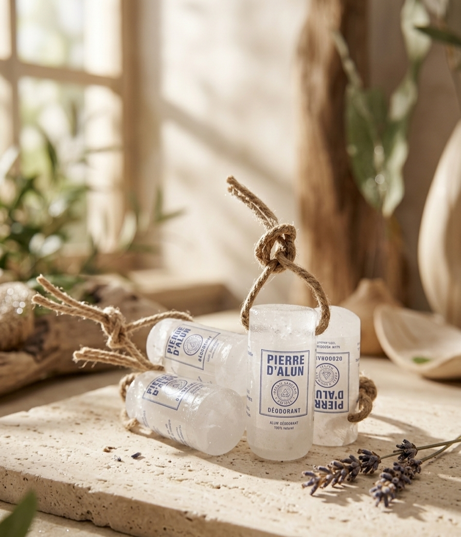 Desodorante 100% Natural de Piedra Alumbre con Cuerda - Alecobio
