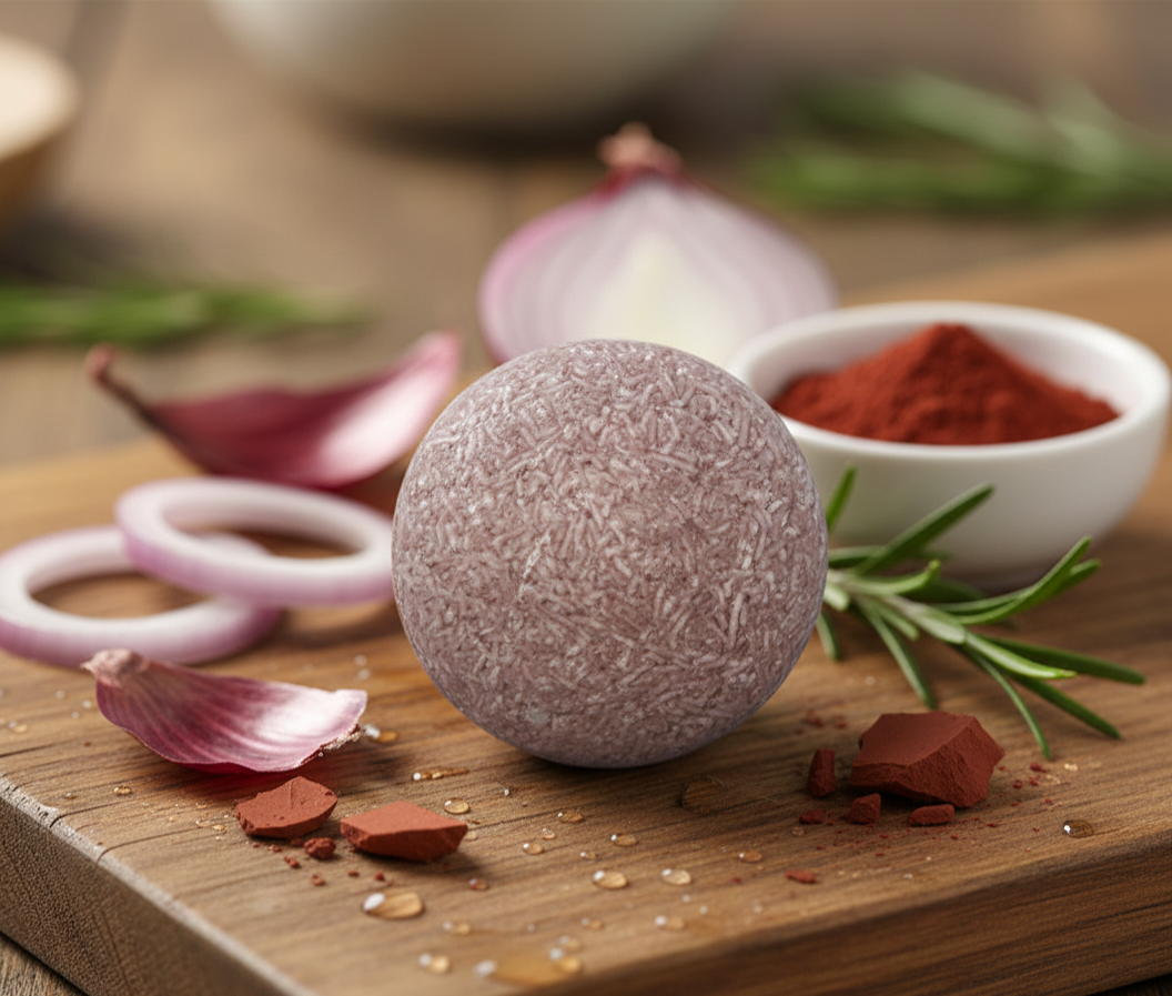 Champú de Cebolla Roja y Arcilla