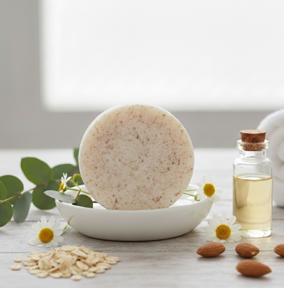 Champú Sólido de Avena y Aceite Almendras Cabello Rizado - Alecobio