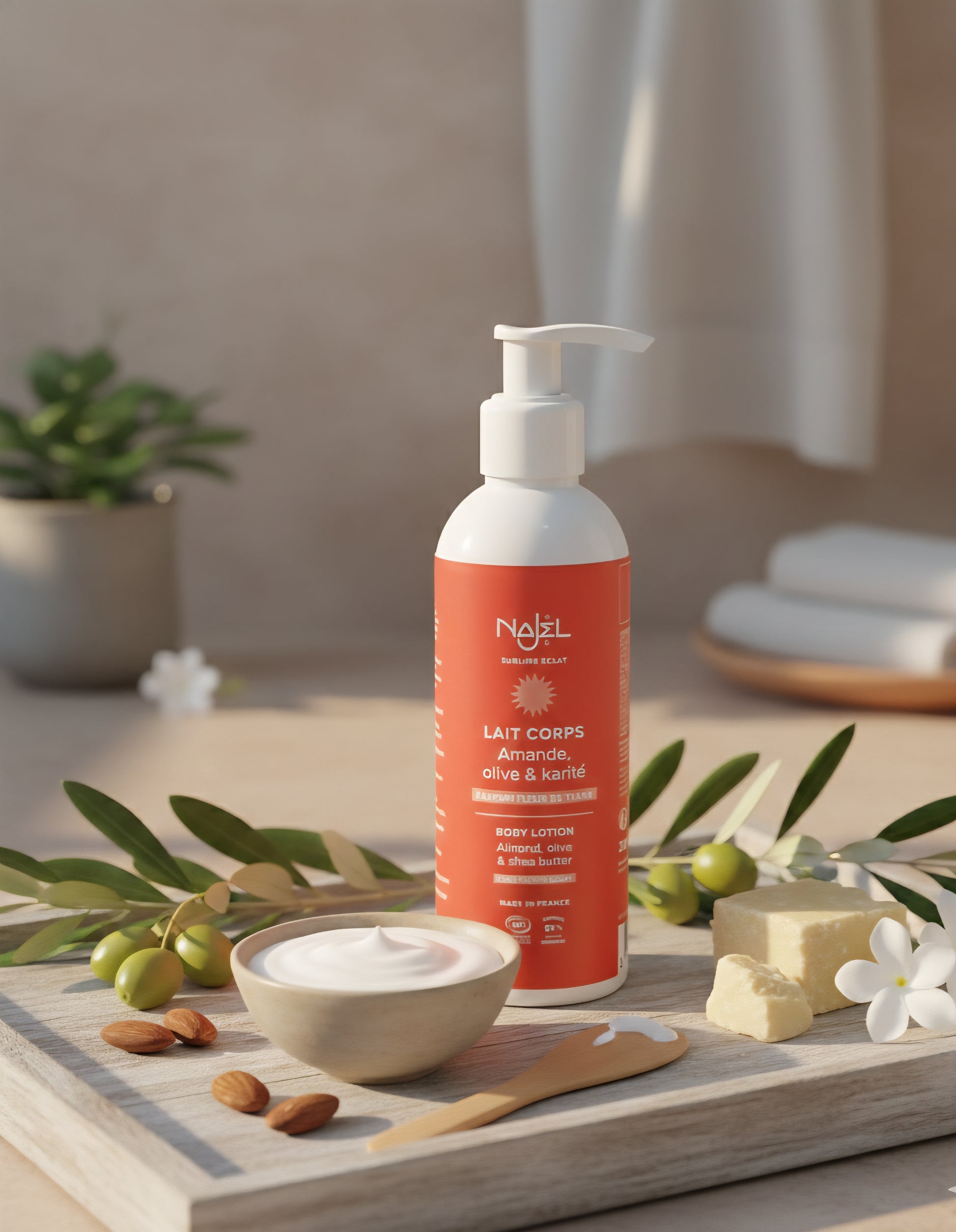 Loción Corporal de Karité, Almendras, Oliva Bio y de Flor de Tiaré - Alecobio